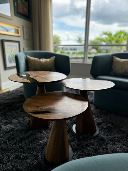 Resin Nesting Tables - Versatile Zigzag Epoxy Coffee Table Set