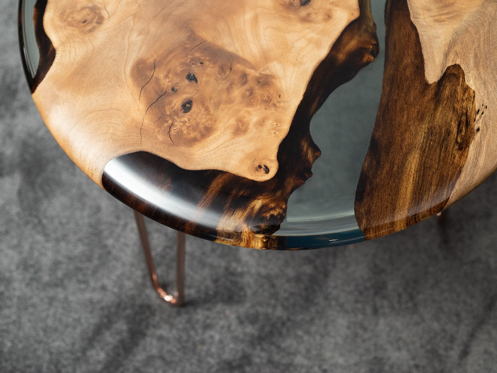 Resin Accent Table with rounded edge