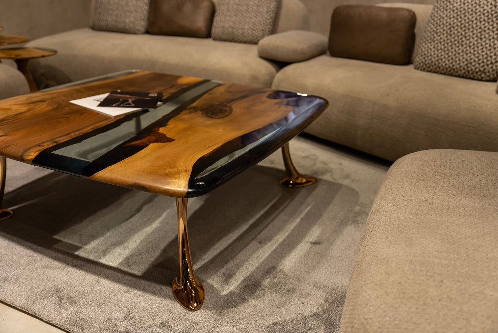 Resin River Walnut Coffee Table 