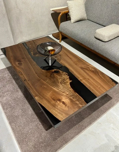 coffee table with walnut legs