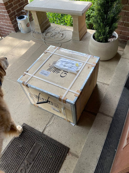 well made wooden crate for end tables for safe transportation.