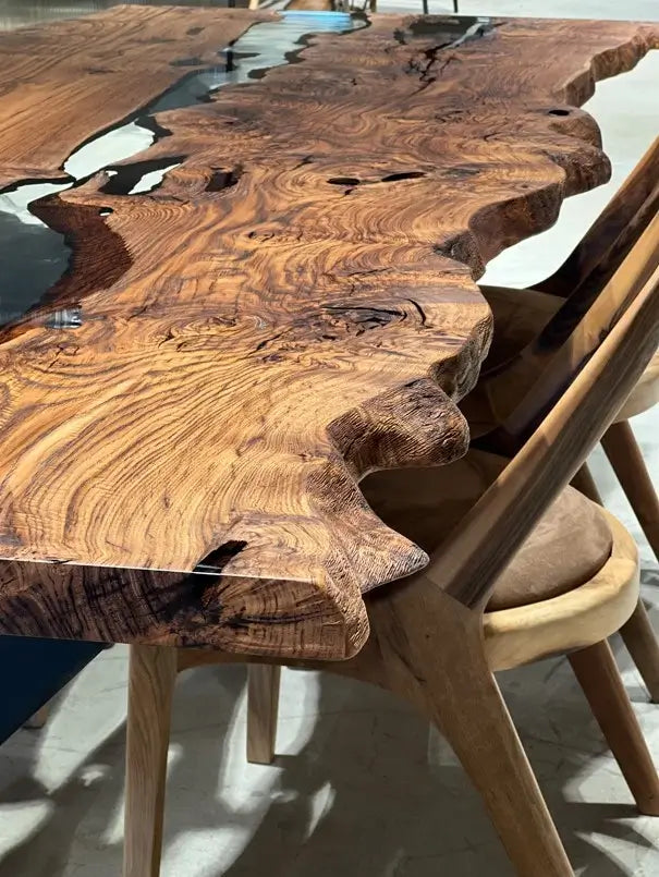 detailed look on chestnut live edge table