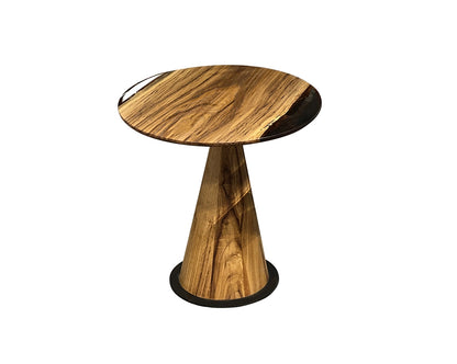 mushroom solid wood epoxy end table