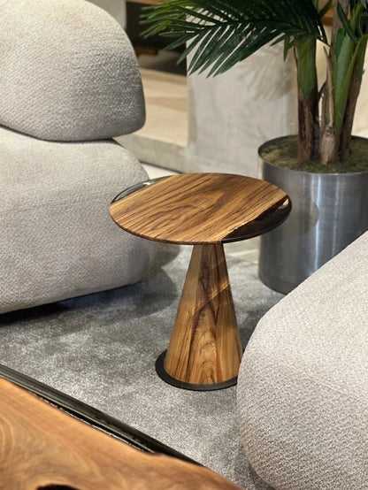 mushroom walnut solid wood epoxy nesting table