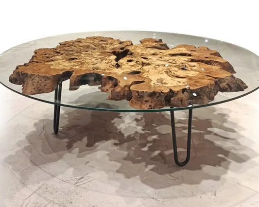 olive wood rustic coffee table