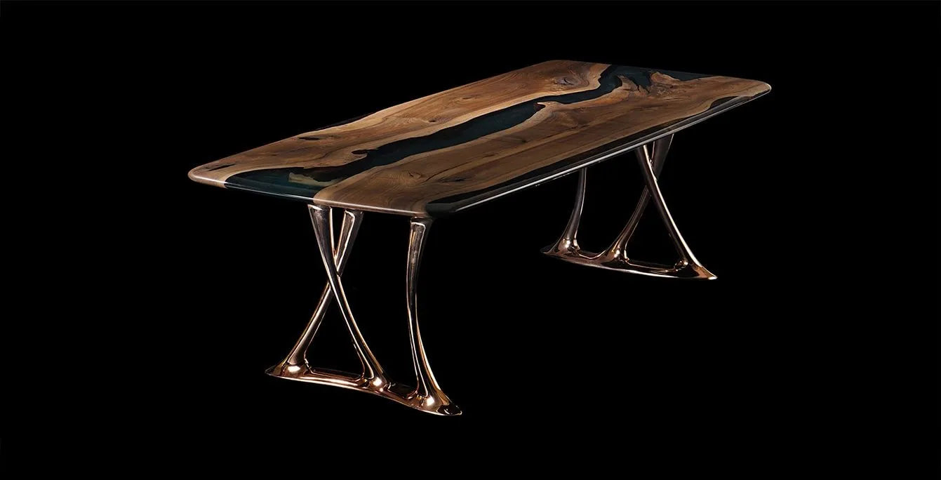 Load video: luxury epoxy resin table by gizzwood