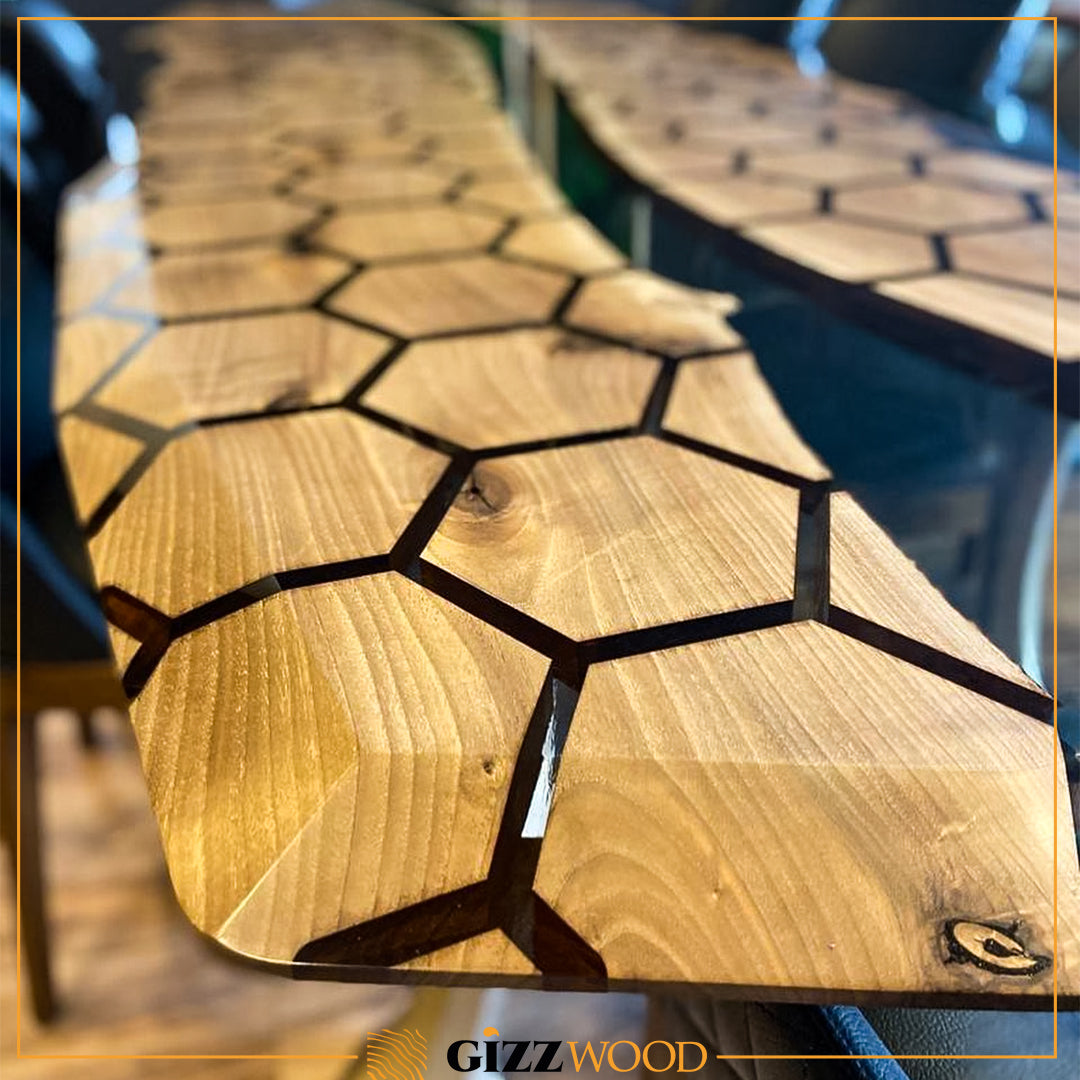 resin Hexagon comb Dining Table