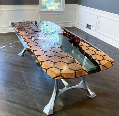 resin hex Dining room Table