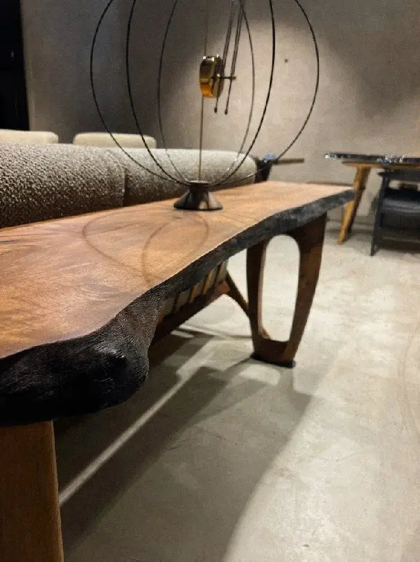 rustic console table made of walnut