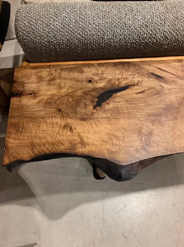 rustic sofa table made of walnut